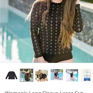 Black Laser Cut Swim Coverup